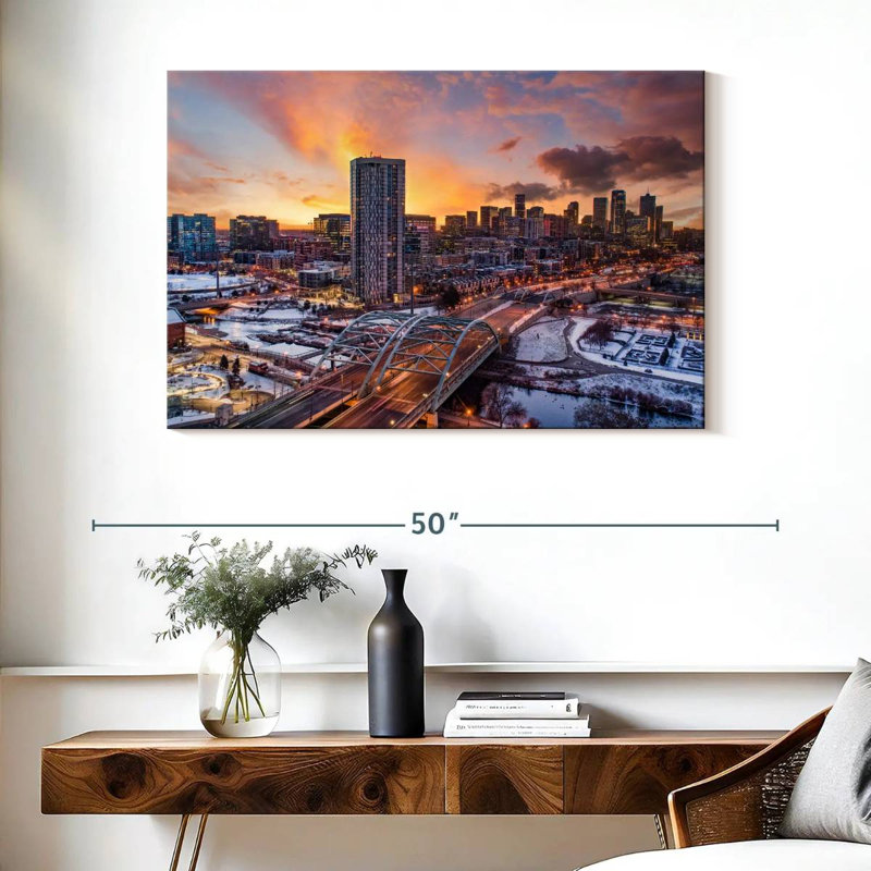 Coucher de soleil d'hiver Sireci Denver, H 26 po x l 39 po
