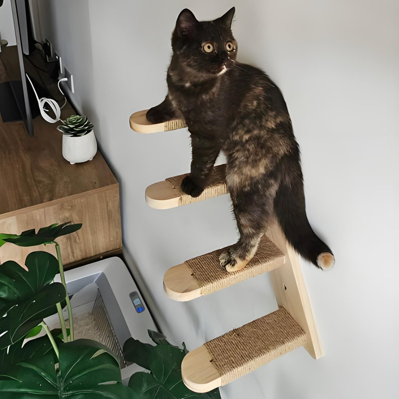 Escalier 4 marches avec corde en sisal Geramy Cat