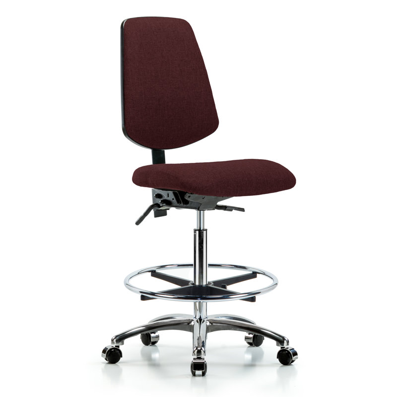 Task Chair, Burgundy, Casters, No