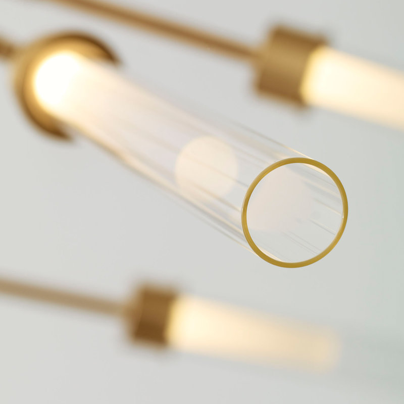 Linger 12 - Light LED Chandelier, Natural Brass