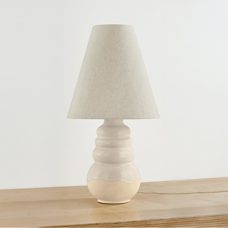 Tybee Table Lamp in Aged Brass and Ceramic Elemental White by Cortney Bishop