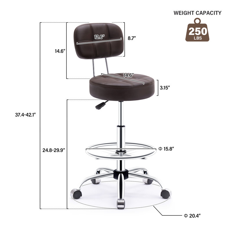 Tabouret de bar avec repose-pieds, Brun