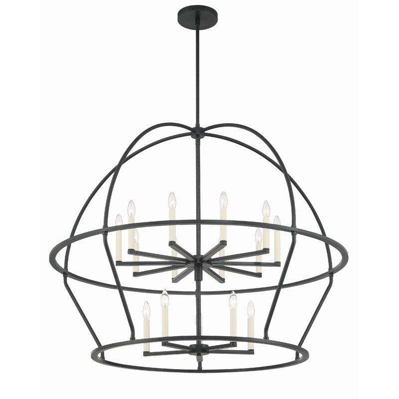 Addis 15 - Light Geometric Chandelier, Black