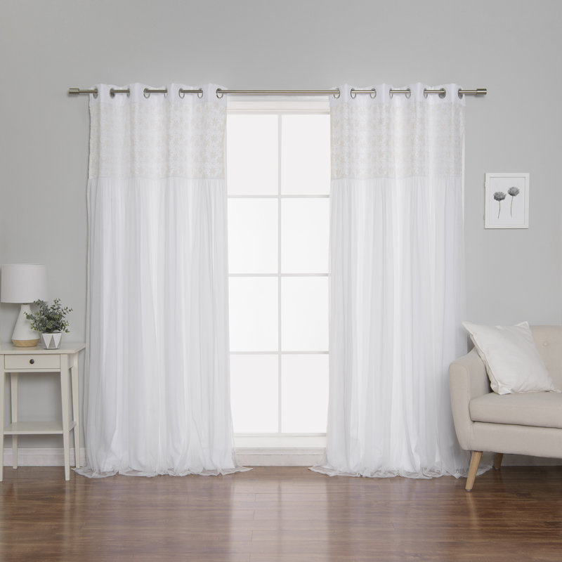 Paire de rideaux occultant et isolants avec œillets Larue, blanc, l 52 po x L 108 po