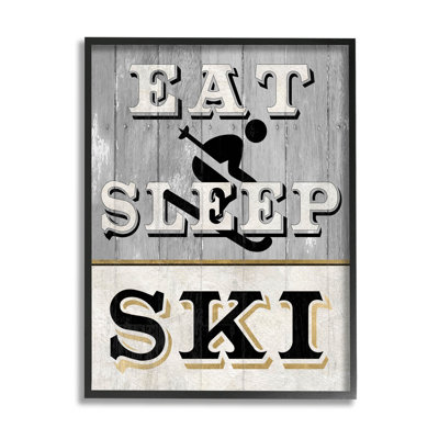 " Eat Sleep Ski Rustic Sign " by Livi Finn