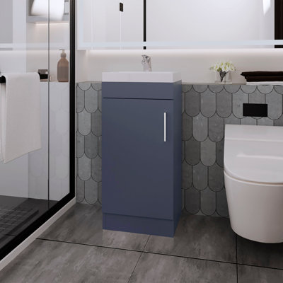 Toledo Single Door Bathroom Vanity Cabinet, Metal Handle with Sink Top