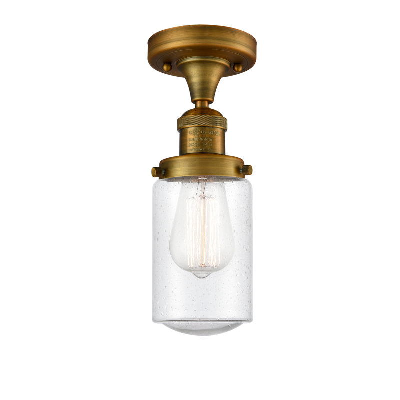 Plafonnier semi-encastré 4,5 po Saroyan, Ampoule DEL 6 watts Vinage, Grainé, Laiton brossé