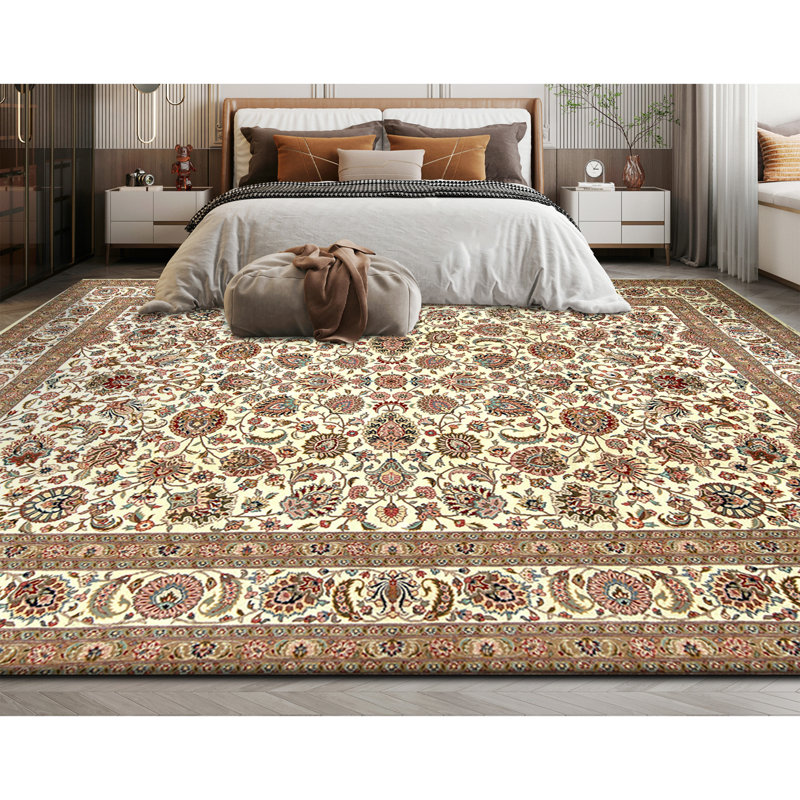 Tapis rectangulaire en laine noué à la main