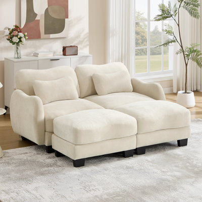 Canapé modulaire CloudLuxe avec repose-pieds et coussins lombaires ergonomiques