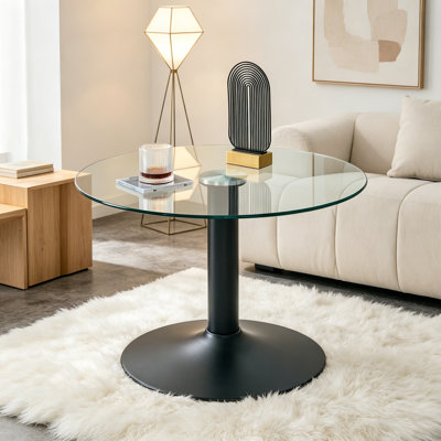 Verre rond avec base en métal