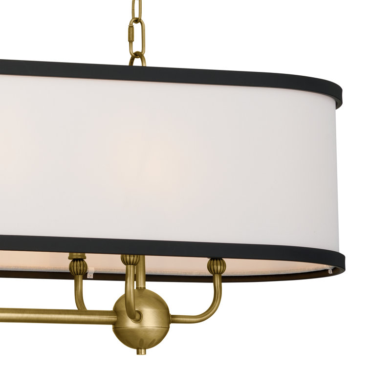 8 - Light Dimmable Linear Chandelier, Natural Brass