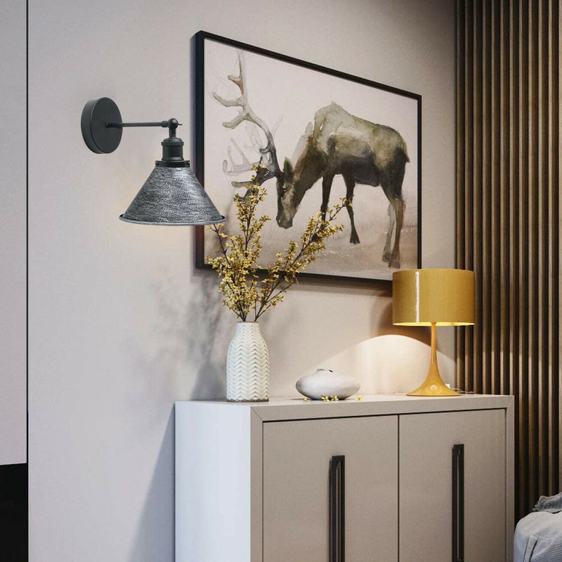 Axtell Armed Sconce, Brushed Silver