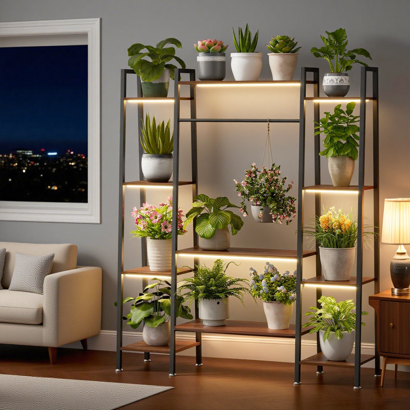 Support pour plante en bois à 11 niveaux avec 8 lumières de culture