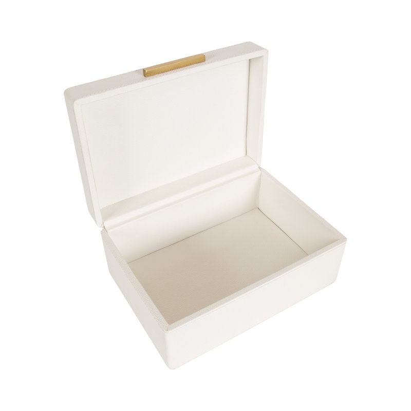 Namina Vegan Leather Storage Box Set of 2, White