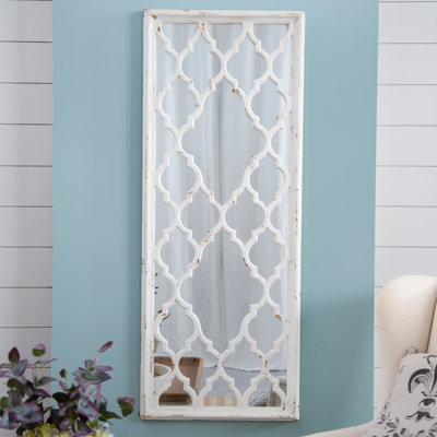24 po x 60 po, miroir de plancher blanc vieilli, miroir complet pour le salon de la chambre à coucher, miroir