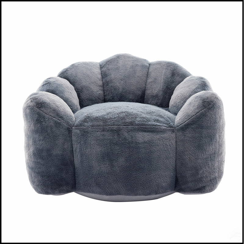 Lotus Type Compression Adult Bean Bag Sofa With Pull Ring, Easy To Move, No Installation, Suitable For Various Environments, Gray