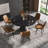 6 Seat Dining Table Set with Faux Leather Dining Chairs, 7-Piece Dining Set-518335253-518335252-504931691
