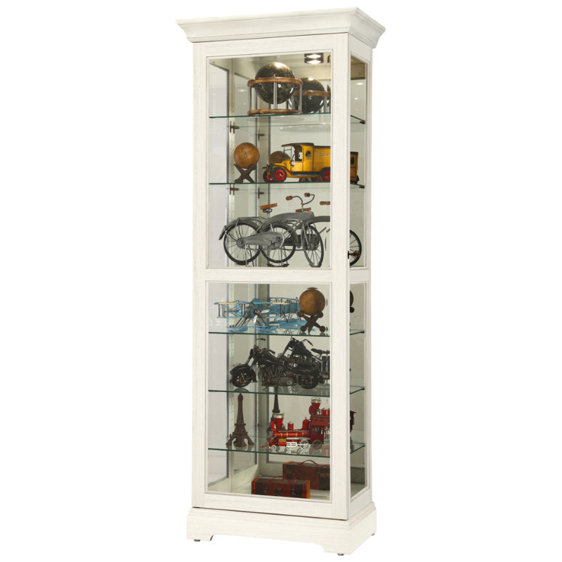 Martindale Solid Wood Lighted Curio Cabinet, White