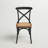 Metal White Dining Chair with Brown Rattan Seat-1376196214