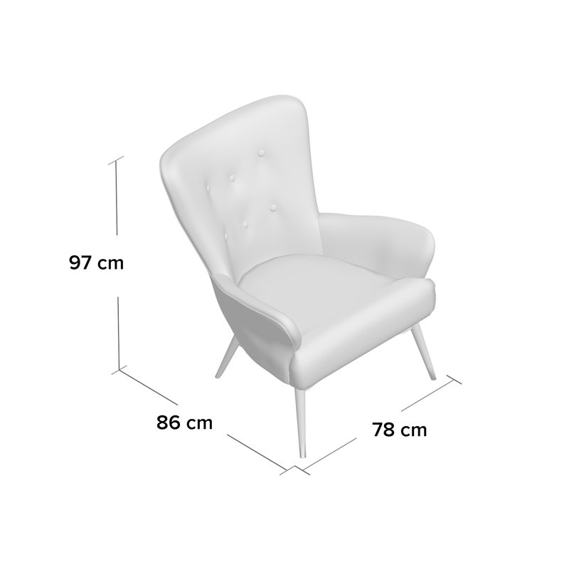 Holli Upholstered Wingback Chair, Hamilton Teal