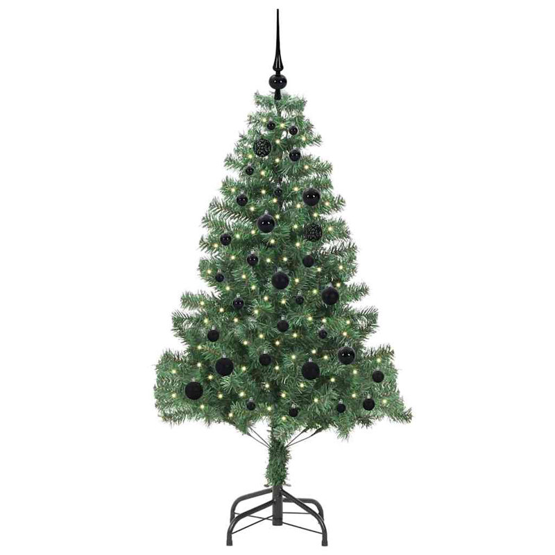Christmas Tree with 150 LEDs with Stand 150 cm PVC, Black