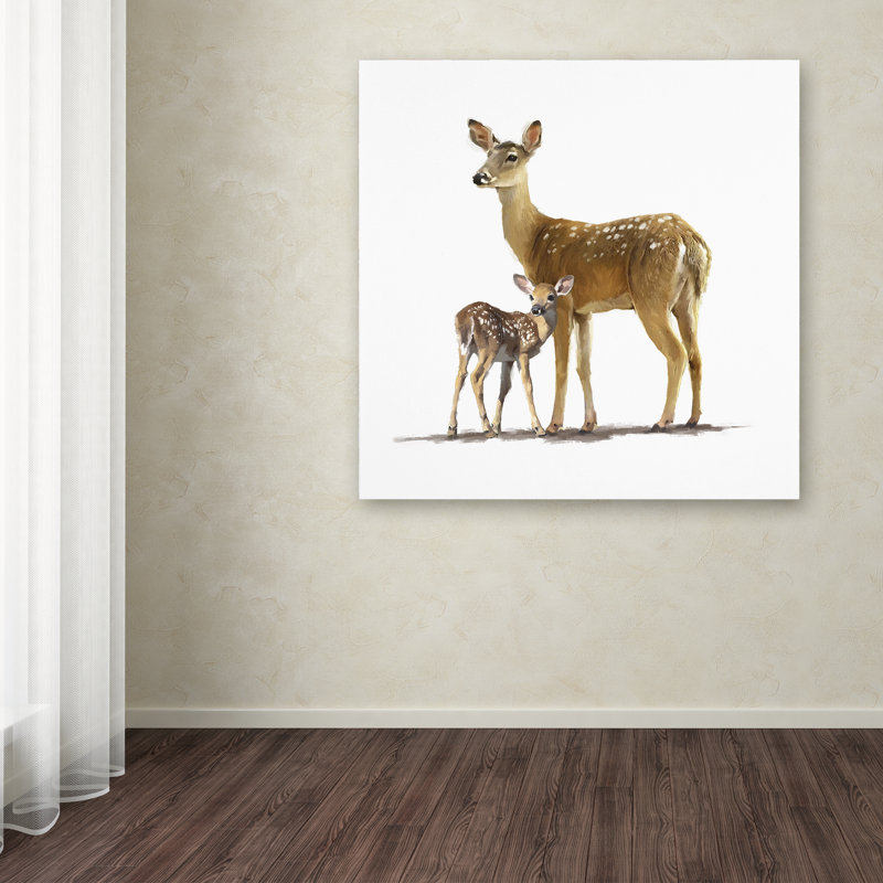 « cerf », art sur toile, H 18 po x l 18 po x P 2 po