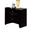 Table de chevet noire contemporaine, 2 tiroirs, poignées bouton, ovale en nickel, assemblage facile, bois d'ingénierie classique de 17 pouces de largeur, tiroir supérieur doublé de feutre