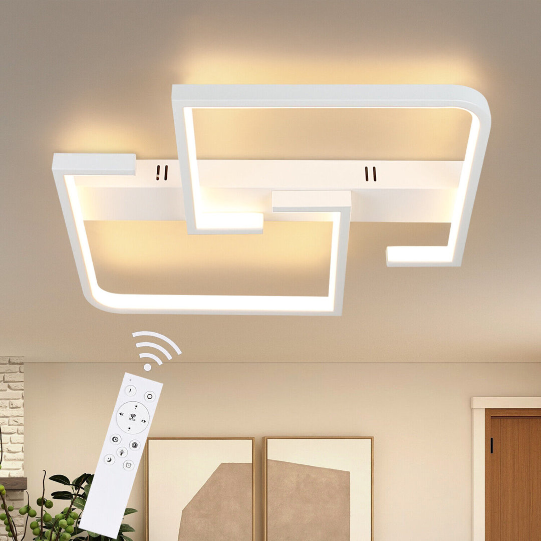 LED-Bündige Deckenleuchte 2-flammig Dimmbar Quadrat Adya 37 cm