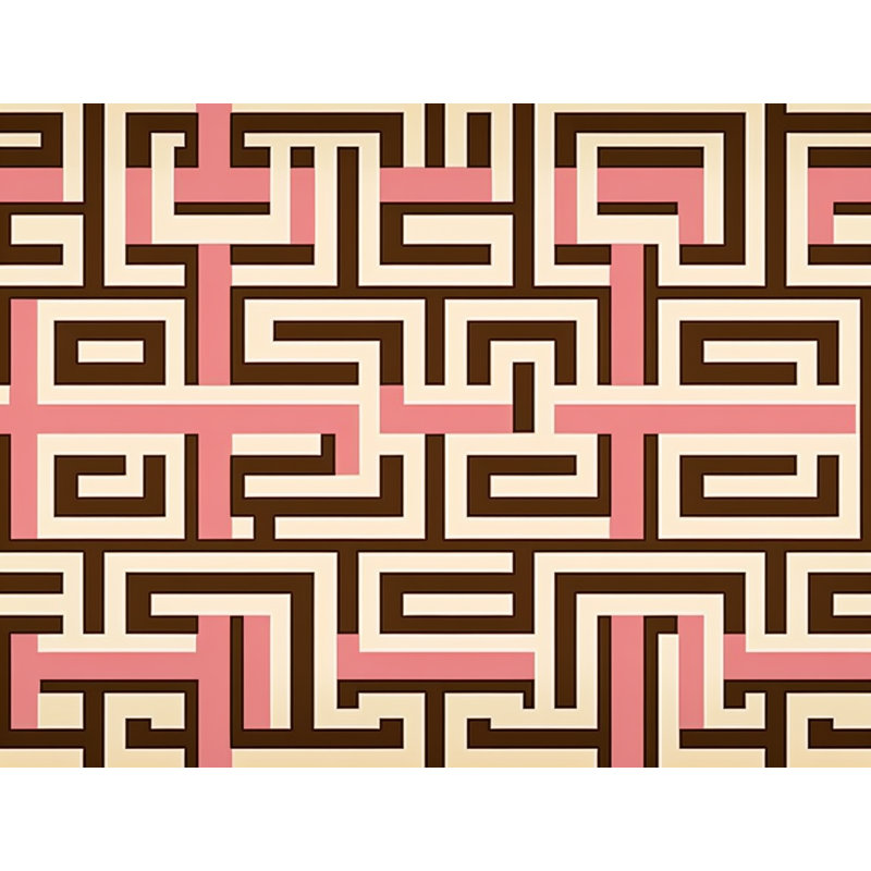 Polyester Comforter, King Comforter, Brown/Pink Geometric