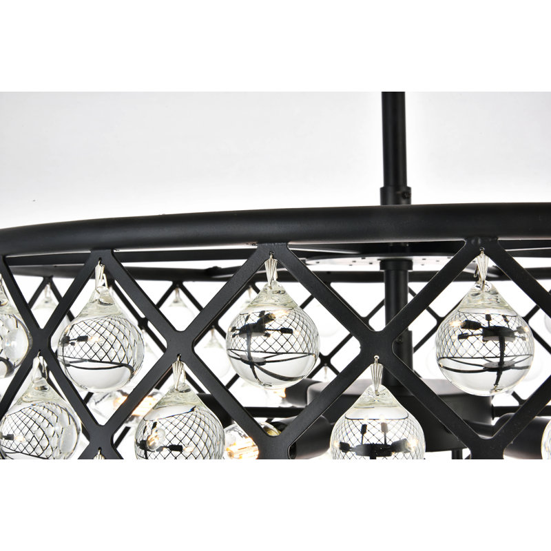 Lustre tambour 8 lumières unique Swinney, Brun moka