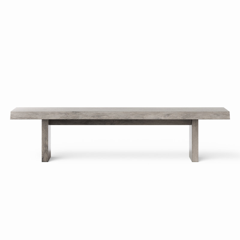Brooks Bench, Sandblasted Gray, 18" H x 65" W x 15" D