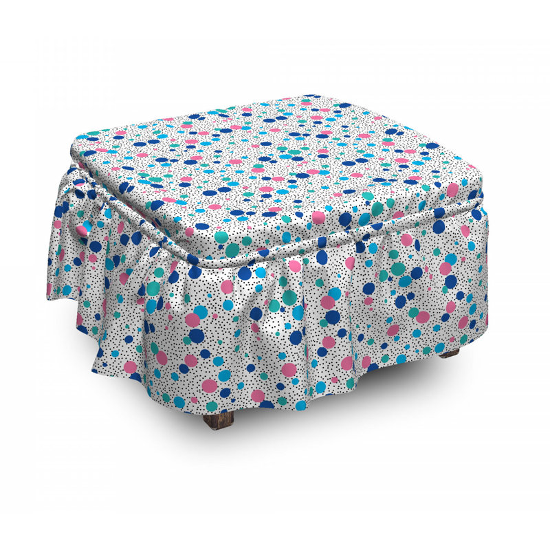 Housse pour repose-piedse points cercles