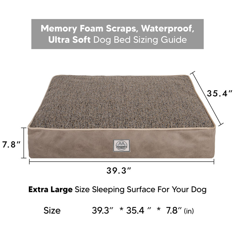 Jungolica Orthopedic Pet Bed, 100cm H x 90cm W x 20cm D, Brown