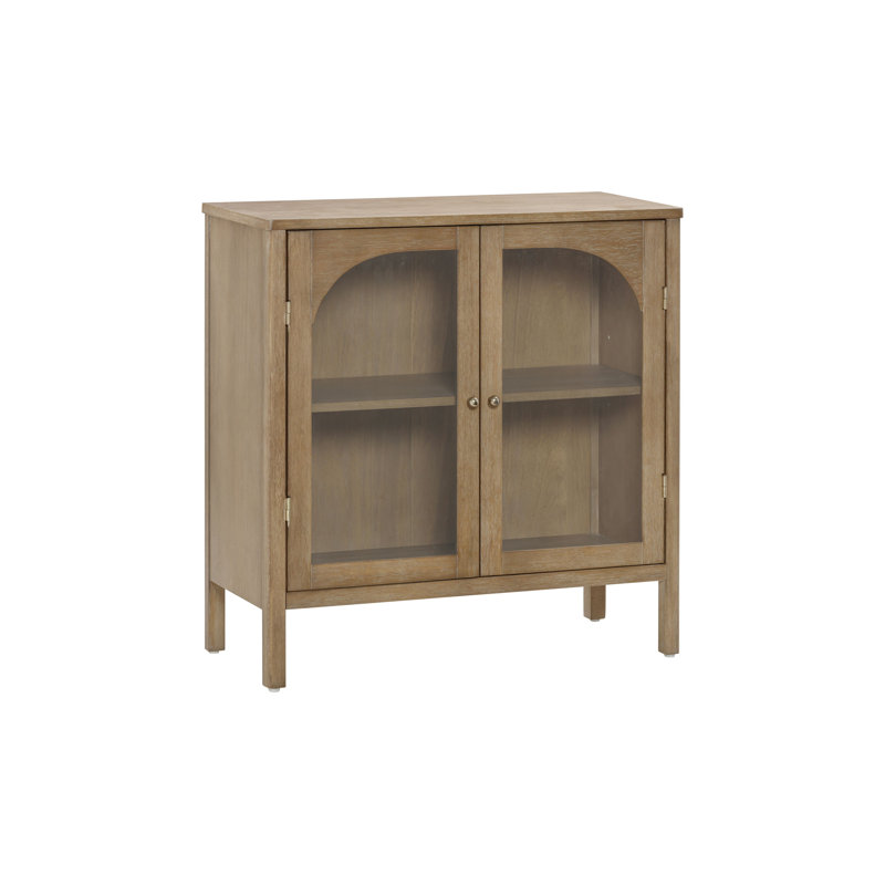 Glass TV Stand, Light Brown