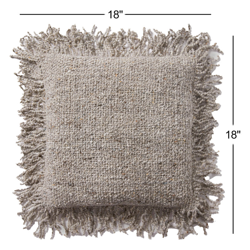 Oreiller carré Villa, Beige, Polyester/ bourre en polyester