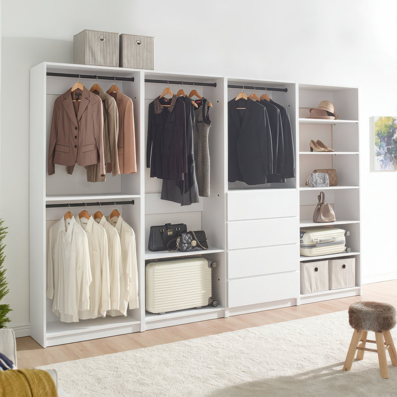 Kalinikos Freestanding Walk in Wood Closet System, White