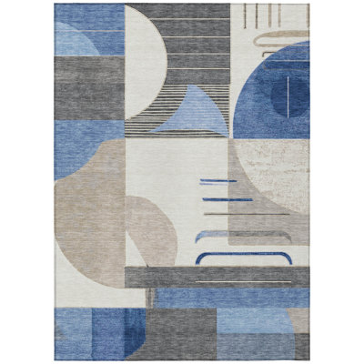 Machine Washable Indoor/Outdoor Chantille ACN1694 GeometricRug