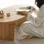 Table de bout en bois massif crème-110438647