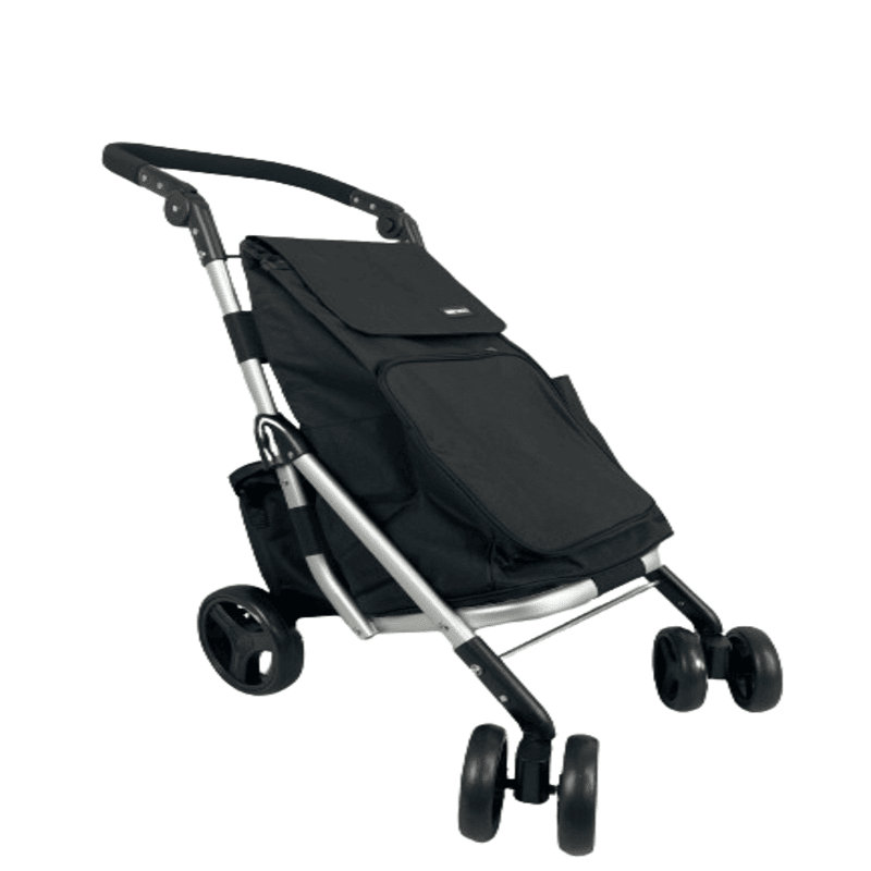 6 WHEEL SHOPPING TROLLEY - NAVY, Black