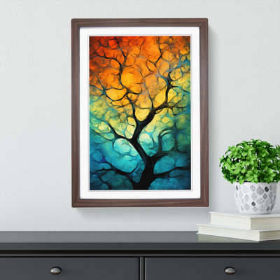 Oak Tree Abstract - Single Picture Frame Print on Wood