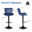 Swivel Upholstered Adjustable Height Counter Stool with Metal Frame-390580681