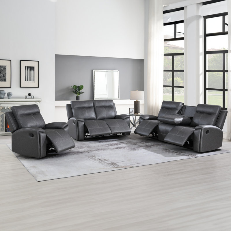 Mirtie Upholstered 87.4'' Reclining Sofa