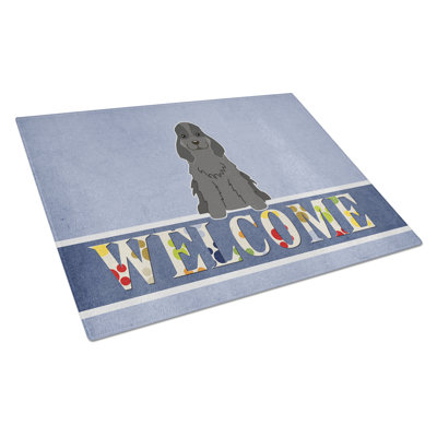 Caroline's Treasures Welcome Dog Glass Cocker Spaniel Cutting Board