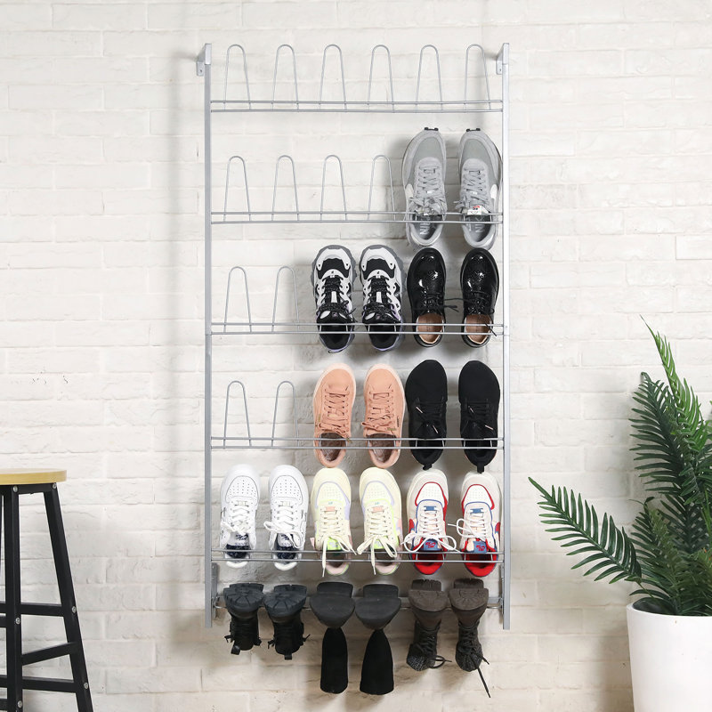 18 Pair Shoe Rack, Silver