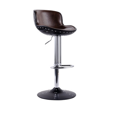Fondren Swivel Upholstered Adjustable Height Counter Stool with Metal Frame