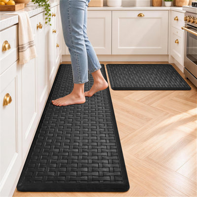 Anti Fatigue Kitchen Mat Set with Non-Slip Waterproof Surface