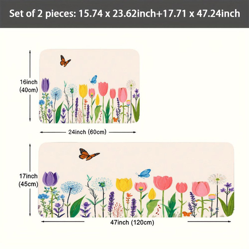 Ensemble de 2 tapis de cuisine Spring