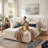 Modern Wide-Panel Upholstered Bed, Queen, White Velvet-324293340-324293341