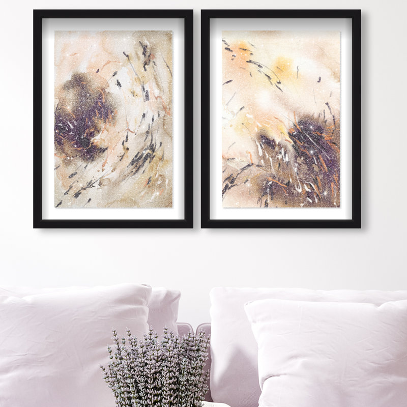 Floating Autumn Set Set by Oliver Gal, 63"H x 43"W, Black Shadowbox
