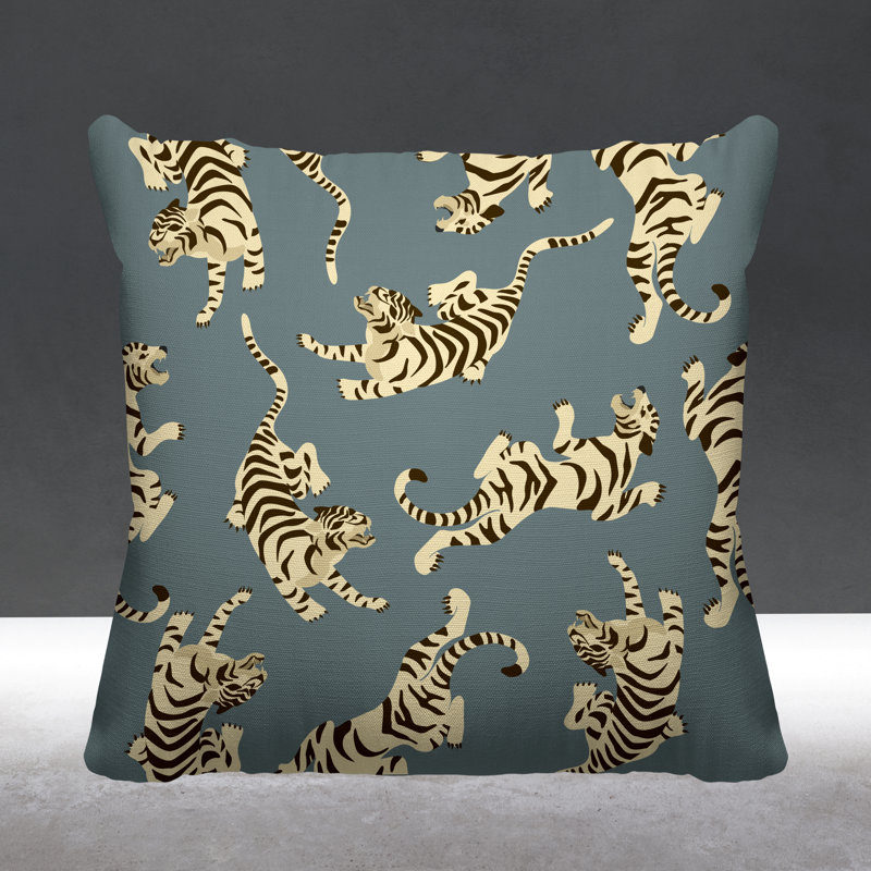Outdoor Reversible Throw Pillow, Grey, 17H" x 17W"